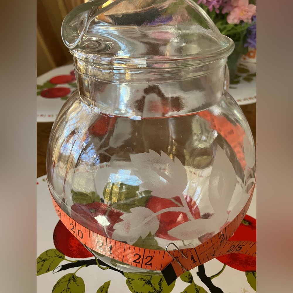 Glass Pitcher with Floral Design